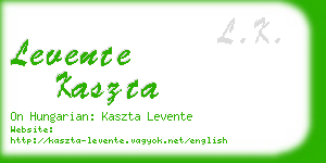levente kaszta business card